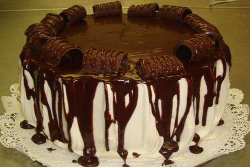 Vanilla Chocolate Drizzle Cake