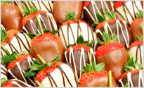 Chocolate covered long stem strawberries